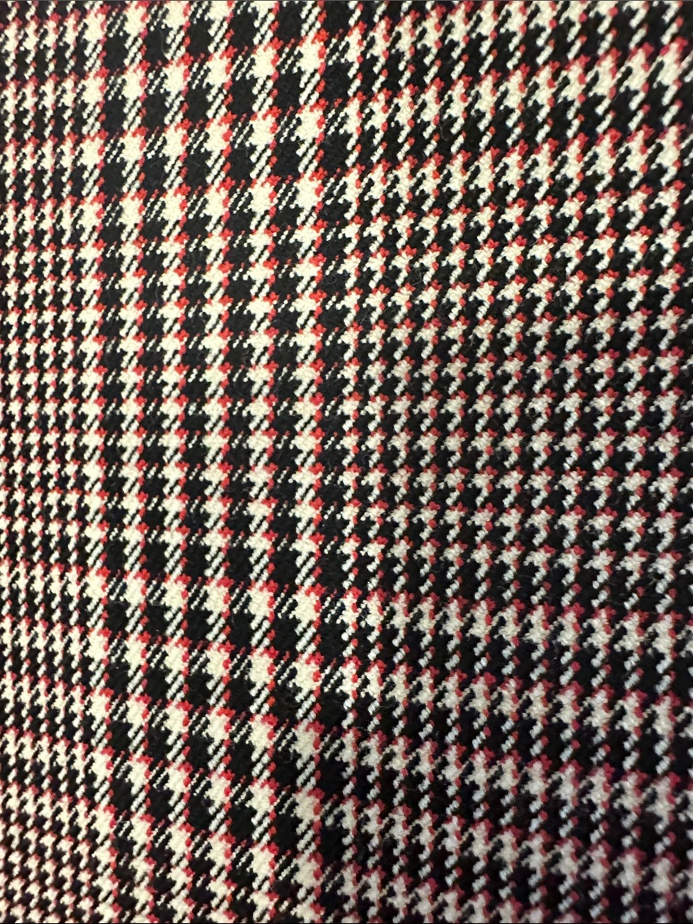 White House Black Market Burgundy and Black Plaid Mini Skirt with Ruffle Hem - Picture 6 of 7
